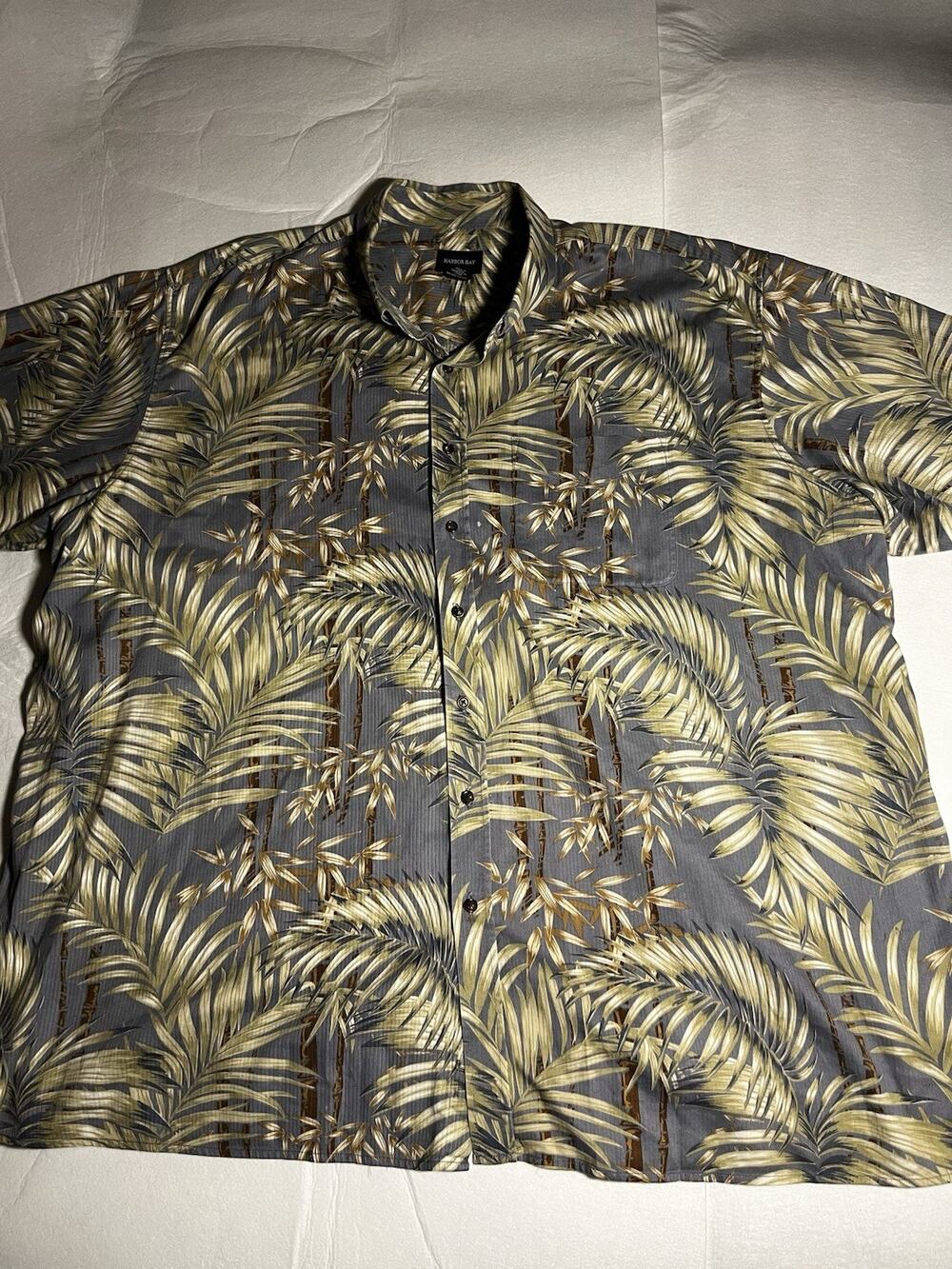 Harbor Bay Mens 4XL Hawaiian Shirt Tropical Floral Aloha Button Up Big & Tall